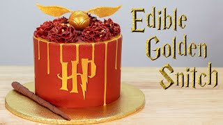 Cake Decorating Tutorial  Harry Potter Cake With Golden Snitch [upl. by Millie]