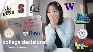 college decisions reaction vlog 2024 stressed  ucs ivy league [upl. by Chasse]