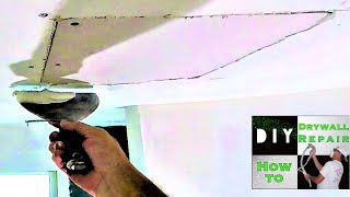 How to repair a drywall ceiling hole fast and easy [upl. by Auqinet]