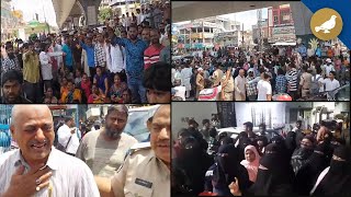 Hyderabad residents protest fearing demolition of houses by HYDRAA [upl. by Atikram]