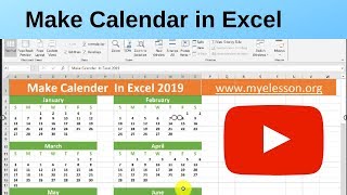 Make Calendar in Excel 2019 [upl. by Valentin]