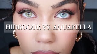 WORLDS MOST NATURAL CONTACTS  Solotica Comparison Video Jade Quartzo Mel vs Aquarella Shades [upl. by Yendor]