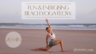 Fun amp Energising Beach Yoga Flow – 20min [upl. by Adnah268]