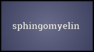 Sphingomyelin Meaning [upl. by Anaujait]