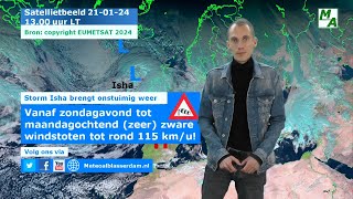 Storm Isha brengt vanaf de zondagavond onstuimig weer zeer zware windstoten op komst UPDATE [upl. by Odom]