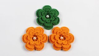 কুশিকাটার ফুল  Crochet Flowers  কুরুশের তৈরি ফুলের টিউটোরিয়াল  Sopnas Cooks N Crafts [upl. by Neelhtakyram]