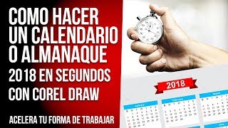 Como hacer un CALENDARIO o ALMANAQUE del 2024 o CUALQUIER AÑO en CorelDraw en SEGUNDOS [upl. by Nichani]