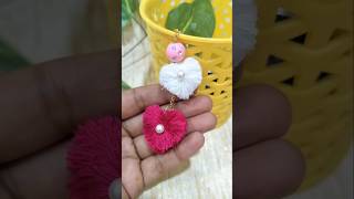 💖🤍Cute keychain ideas 💗🤍 diy tassels heart shorts keychain [upl. by Moscow]