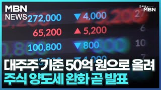 대주주 기준 50억 원으로 올려…주식 양도세 완화 곧 발표 굿모닝 MBN [upl. by Alemap]