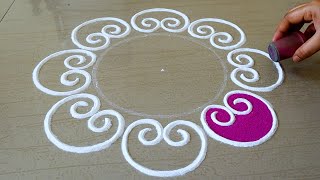 Easy amp Big Rangoli Design For Festivals  2021 Rangoli Designs  Festival Kolam Designs  Muggulu [upl. by Rizika147]