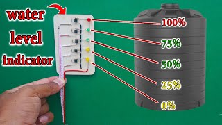 How To Make Water Level Indicator For Water Tank At Home  Simple Water Level Indicator Without IC [upl. by Arutnev229]