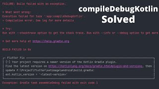 Execution failed for task appcompileDebugKotlin in Android Studio  Flutter  ERROR SOLVED ✅ [upl. by Eicnahc]