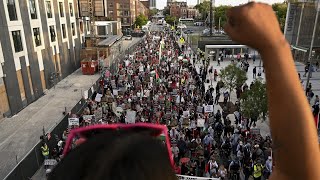 ‘Horrific terrible Hamas supporters’ protest outside the DNC [upl. by Cutcliffe]