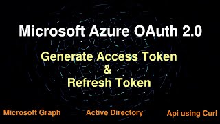 Microsoft API  Get Access Token and Refresh Token [upl. by Assir899]