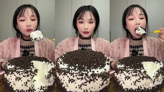 ASMR MUKBANG Cream Cake food EATING SHOW [upl. by Kenelm564]