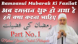 Ramzan Ki Fazilat Part No1 Maulana Yunus Palanpuri  Wazifa Tube 24 [upl. by Oiramrej539]