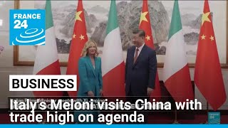 Italys Meloni visits China with trade high on agenda • FRANCE 24 English [upl. by Nauqas]