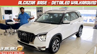 Hyundai Alcazar Base Model  Walkaround Review with On Road Price  Alcazar 2021 Prestige 7 Seater [upl. by Nadabb]