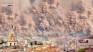 🚨Horrible today Live Footage of Explosion etna volcano In Italy  Ash Cover the Sun in city sicily [upl. by Florin]