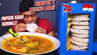 CHALLENGE MAKAN 31 KERUPUK  PAPEDA KUAH KUNING KHAS PAPUA [upl. by Etnaud]