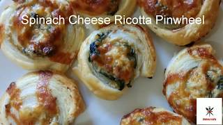 Spinach Cheese Ricotta Pinwheel  Vegan Party starter [upl. by Atnahs]