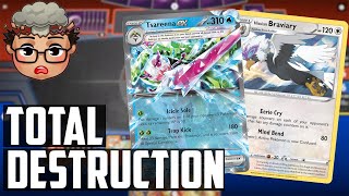 Tsareena ex and Hisuian Braviary DESTROY OPPOSING DECKS  Pokemon TCG Deck List  Matches [upl. by Eural]