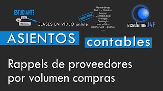 Rappels de Proveedores por volumen de compras  CONTABILIDAD  Asientos contables [upl. by Gav]