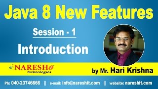 Java 8 New Features Introduction  Session1  Java 8 New Features with Examples  Mr Hari Krishna [upl. by Griseldis]