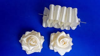 How to make flower with cloth ribbon  How to make flower with ribbon without glue  Ribbon flower [upl. by Suzetta]