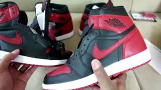 JORDAN 1 BRED REAL VS FAKE SCOOP208 [upl. by Ennaer]