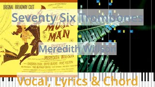 🎹Chord amp Lyrics Seventy Six Trombones Meredith Willson Synthesia Piano [upl. by Shaylah]