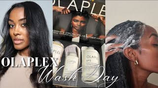 Olaplex Wash Day  Relaxed Hair  Olaplex Hair Perfector Shampoo amp Conditioner [upl. by Mcnair]