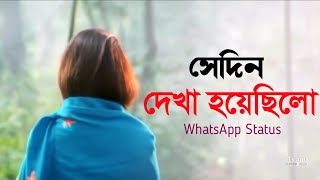 Sedin Dekha Hoyechilo Whatsapp Status  সেদিন দেখা হয়েছিল  Aajo Parini Kichui Bolte  Lyrics [upl. by Hines]