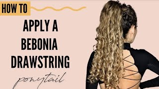 How to Apply a Curly Drawstring Ponytail Extension  Bebonia Curly ClipIn Hair Extensions [upl. by Cline]