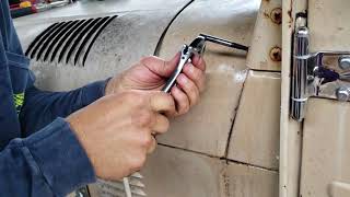 Removing Rusted Screw from Windshield hinge 1972 Toyota FJ40 Part 2 [upl. by Garlen]