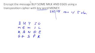Encrypting using a keywordbased transposition cipher [upl. by Notyrb]