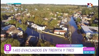 8AM  Inundaciones con 1485 evacuados en Treinta y Tres [upl. by Aihtnic]