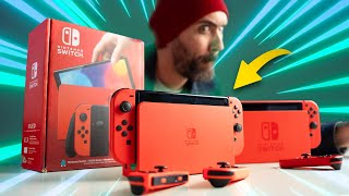 New Nintendo Switch OLED Mario Red Edition Unboxing [upl. by Gnem]