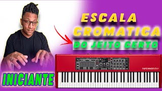 Como tocar escala cromática no piano ou teclado do jeito certo [upl. by Helfant307]