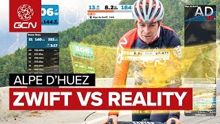 Alpe du Zwift VS Alpe dHuez Preparing For Reality [upl. by Ledairam]