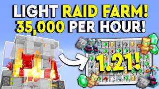 BEST LIGHT RAID FARM 121 Minecraft Tutorial  NEW  35000HR [upl. by Rehpoitsirhc732]