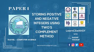 116 Storing positive and negative integers using twos complement method  paper 1 [upl. by Enela]