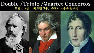 다중 협주곡 모음🎻브람스 이중 베토벤 삼중 슈포어 현악4중주 협주곡🎹Brahms Double Beethoven Triple Spohr Quartet Concertos [upl. by Ahsimat]