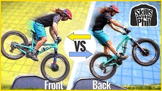 Should you land front OR back wheel first  How to land mtb jumps and drops smoothly [upl. by Nitz]