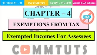 Exempted Incomes For Assessees Point  1 to 9 [upl. by Amalbena]