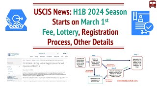 H1B 2024 Season Starts on March 1st 2023 Lottery Process Fee Dates Process Flow [upl. by Ahsuatal102]