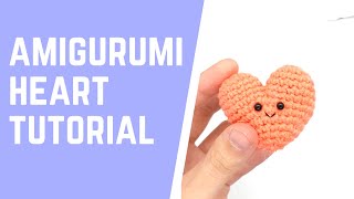 How to Crochet an Easy Amigurumi Heart [upl. by Japha]