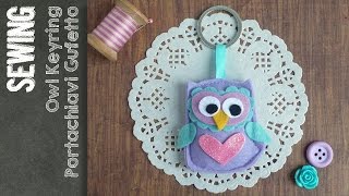 Gufo portachiavi in feltro  Felt Owl Key ring  tutorial  Big Shot [upl. by Faye]