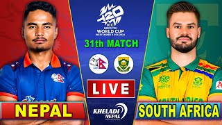 NEPAL vs SOUTH AFRICA CRICKET MATCH  31th MATCH T20 WC 2024  NEP vs SA  Live score amp Commentary [upl. by Gerbold]