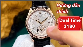 Hướng dẫn chỉnh Rolex Cellini 3180 Sun and Moon 50525  Hotline 0915599883 [upl. by Idnahs]